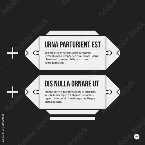 Monochrome options template in strict contrast style. Useful for presentations and web design.
