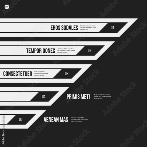 Monochrome vector chart template in strict style. Useful for presentations and web design.