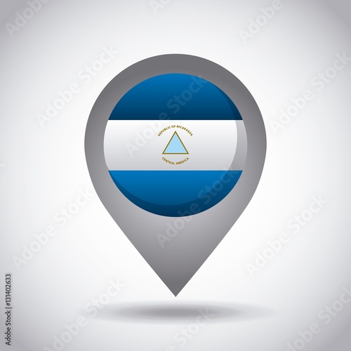 nicaragua country flag pin icon over white background. colorful design. vector illustration Free Download nicaragua country flag pin icon over white background. colorful design. vector illustration - GFXLoad