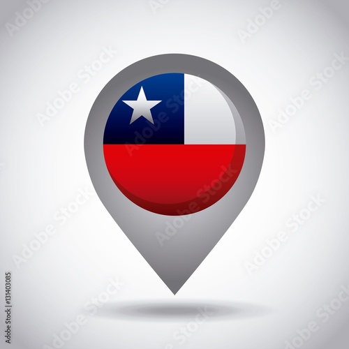 Free Download chile country flag pin icon over white background. colorful design. vector illustration - GFXLoad