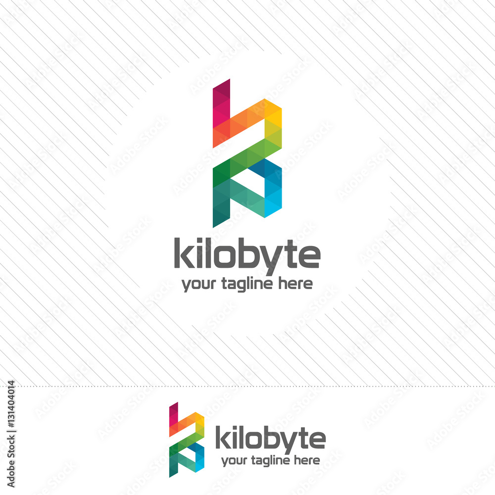 Letter K logo design vector with triangle pixel concept. Colorful and modern design vector of letter K logo template. Suitable for studio company, web design, technology, communication.