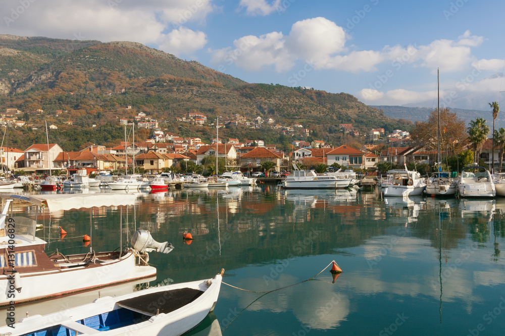 View of Marina Kalimanj in Tivat, Montenegro