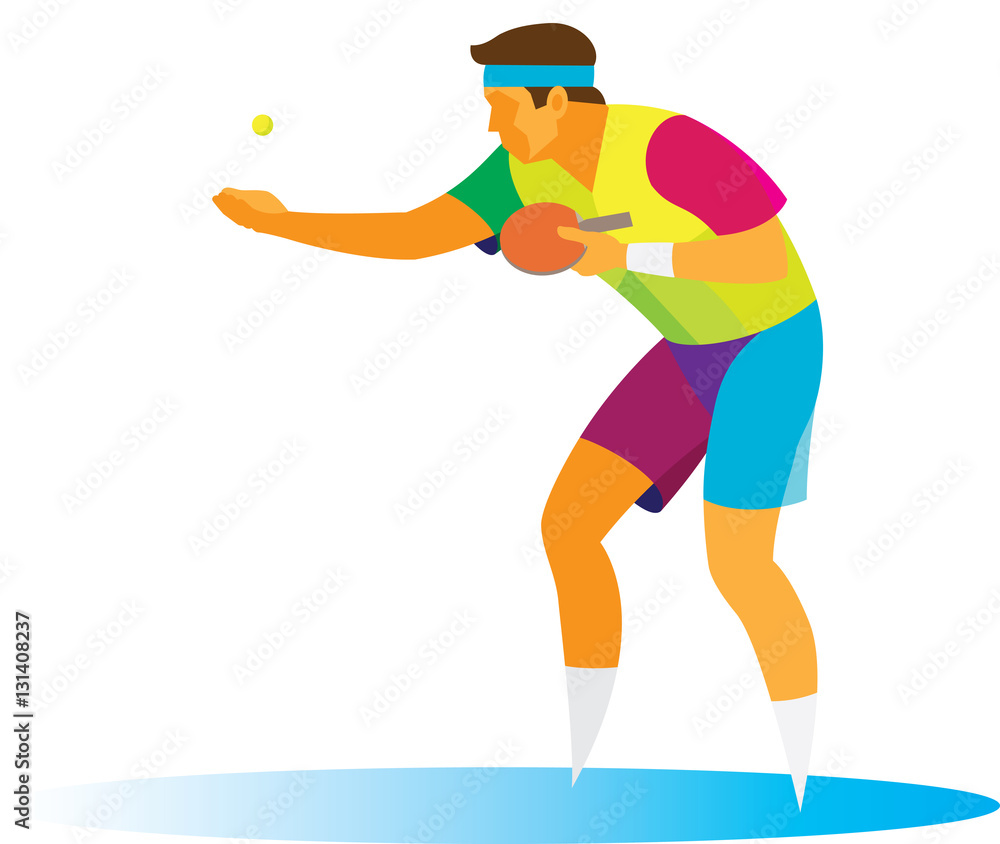 A professional table tennis player takes the curve ball A professional table tennis player takes the curve ball