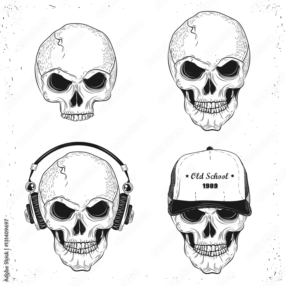 Set Skulls. Vector Illustration