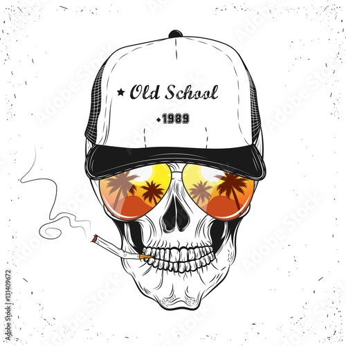Street Skull Art. Vector Illustration
