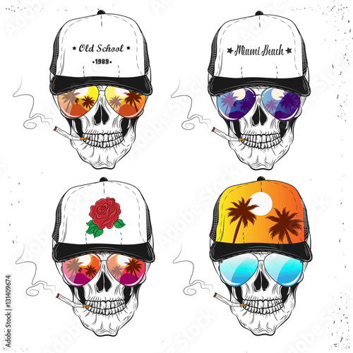 Set Skulls. Vector Illustration