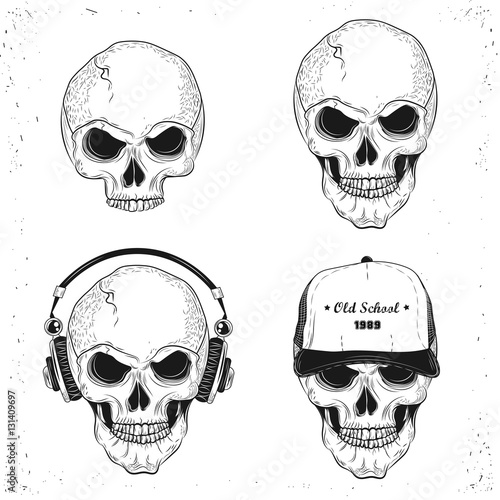 Set Skulls. Vector Illustration