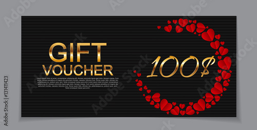 Gift Voucher Template for Discount Coupon Vector Illustration