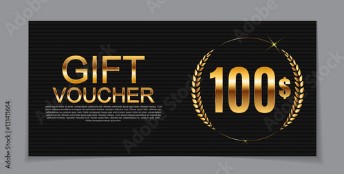 Gift Voucher Template for Discount Coupon Vector Illustration