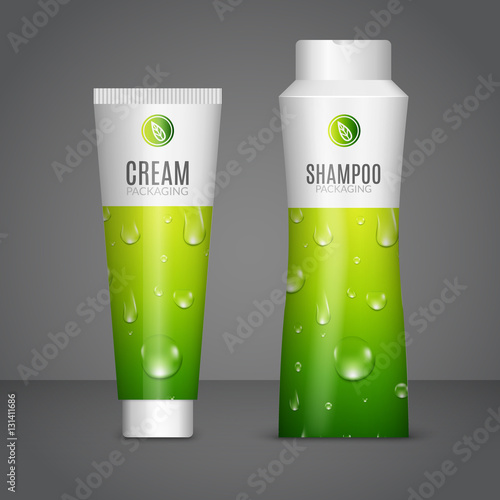 Body care cosmetics designs tubes template. Packaging templates of cream, gel and shampoo