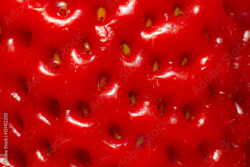 Macro photo of strawberry, extreme close up