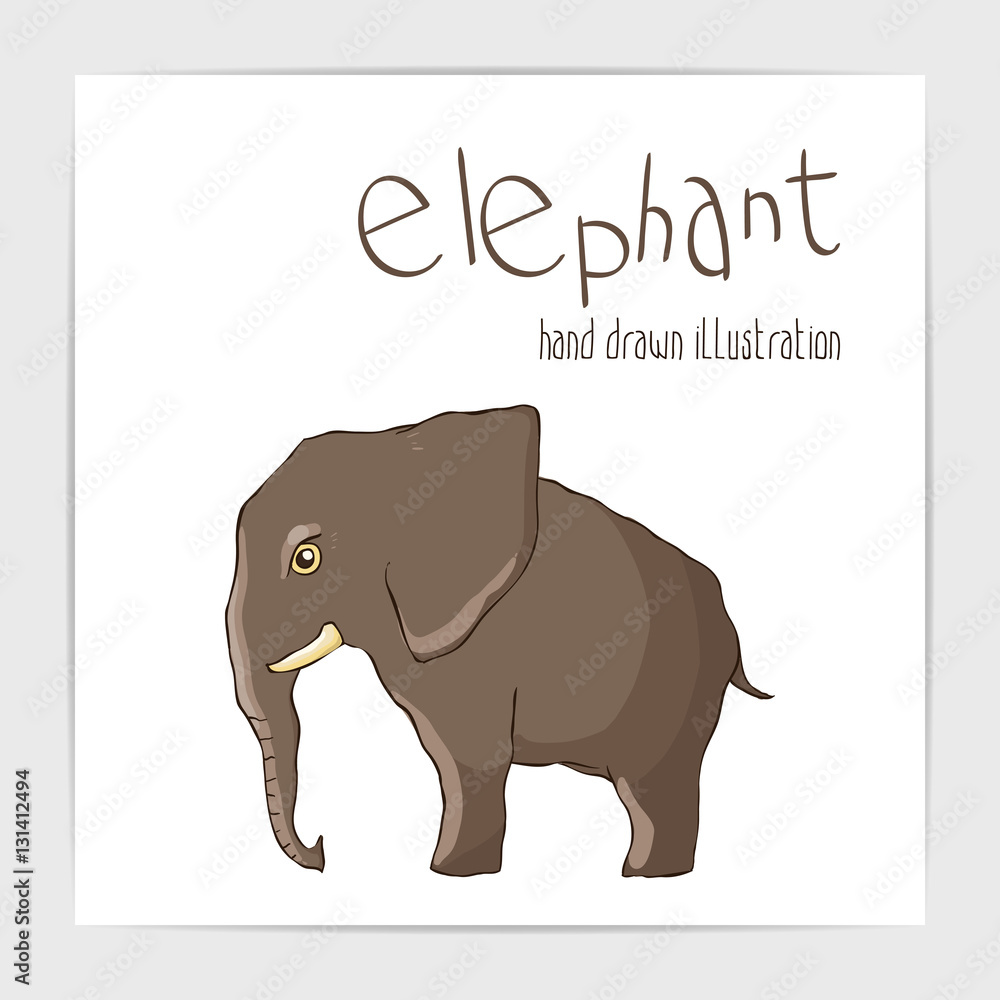 Fototapeta premium Cute vector illustration of colorful jungle animal.