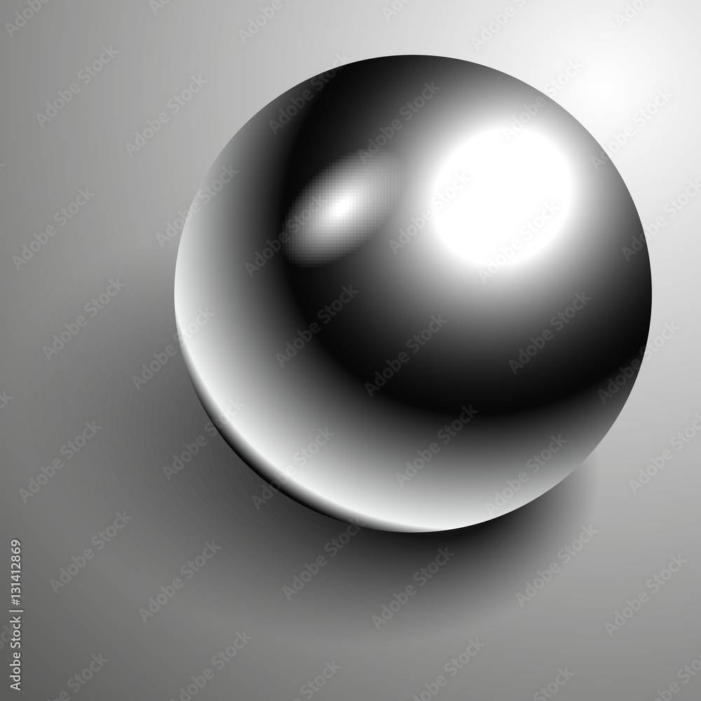 Vector Beautiful 3D shiny natural Black Pearl Vector Beautiful 3D shiny natural Black Pearl