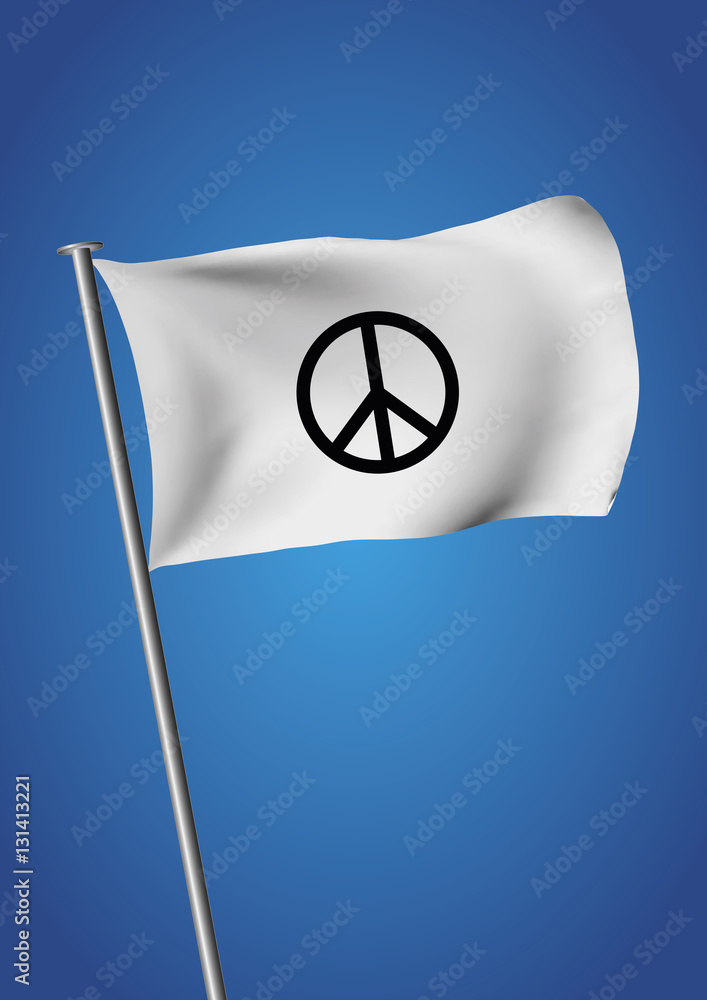 White flag waving peace symbol Stock Vector Adobe Stock