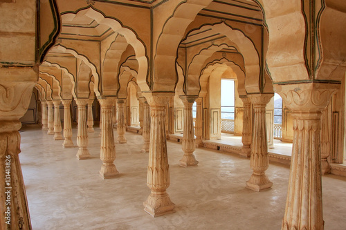 Sattais Katcheri Hall in Amber Fort near Jaipur, Rajasthan, Indi