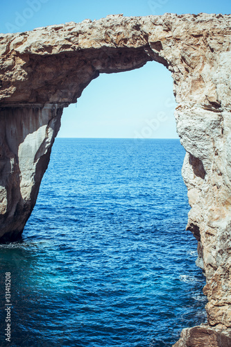 The Azure Window in Malta - natural seaside cliff phenomenon