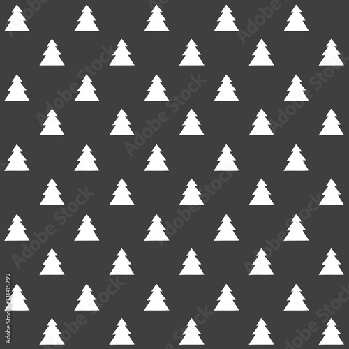 Fototapeta Naklejka Na Ścianę i Meble -  Stylish abstract seamless pattern with black graphic trees.