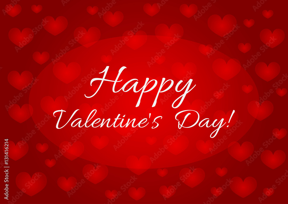 The rectangular card with the text Happy Valentine's Day! The rectangular card with the text Happy Valentine's Day!