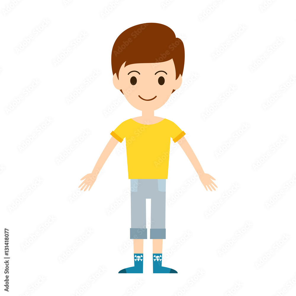 Beautiful vector cartoon fashion boy.