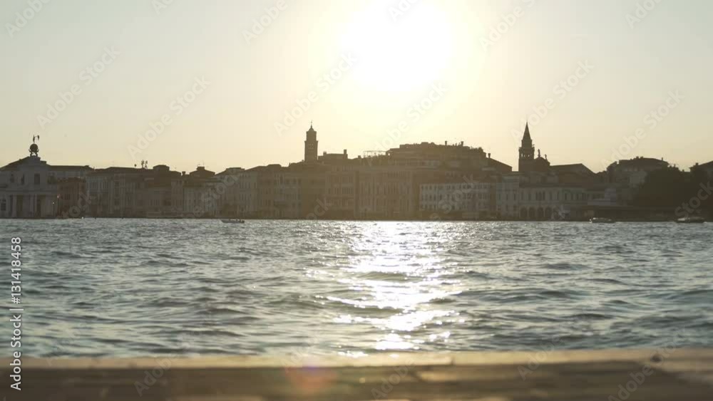 Venice cityscape, St Marks Campanile and Saint Mary of Health church, panorama Venice cityscape, St Marks Campanile and Saint Mary of Health church, panorama