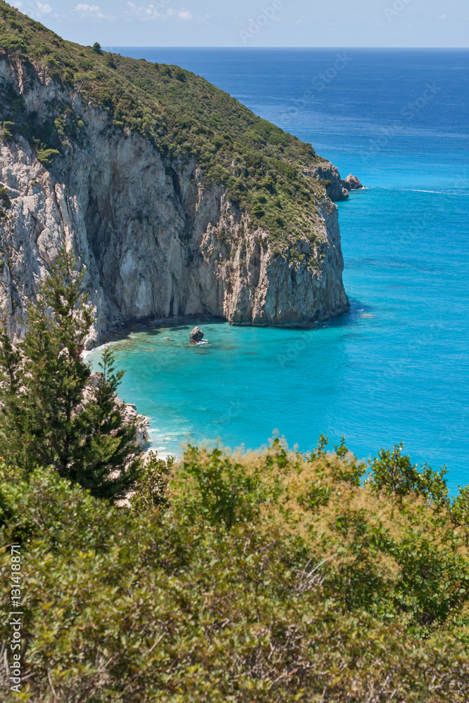 Landscape of Milos Beach, Lefkada, Ionian Islands, Greece