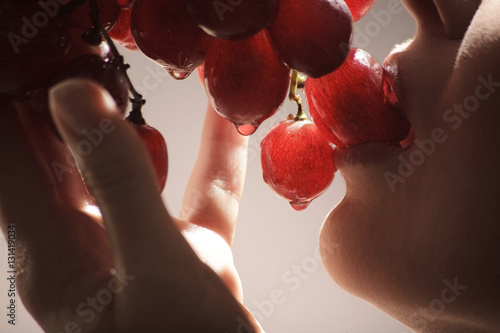 sensual grape eating