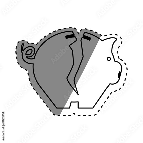 Piggy money savings icon vector illustration graphic design
