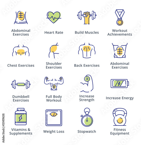 Healthy Lifestyle - Workout Icons - Outline Series

