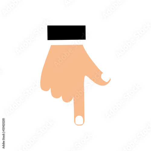 hand pointing down icon vector illustration graphic design