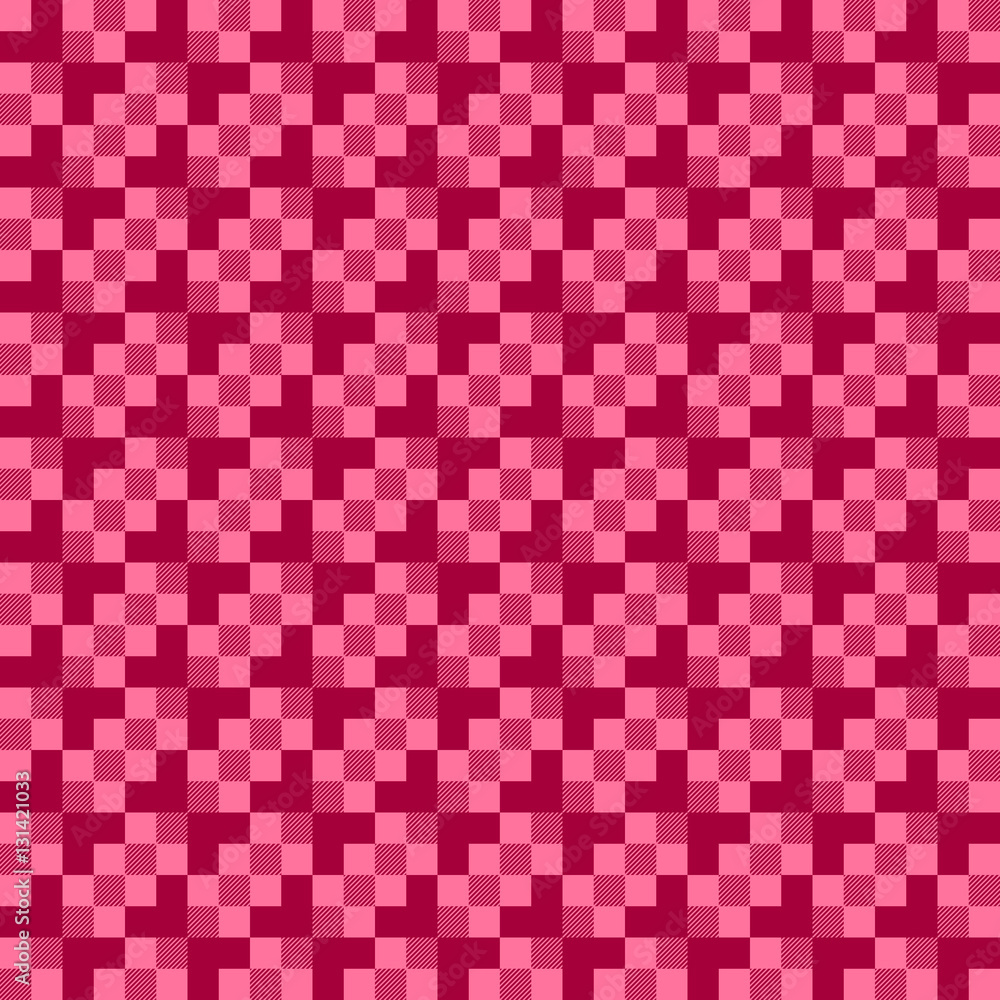 Seamless checkered pattern with bordeaux-pink stripes and squares - Eps10 vector graphics and illustration Seamless checkered pattern with bordeaux-pink stripes and squares - Eps10 vector graphics and illustration