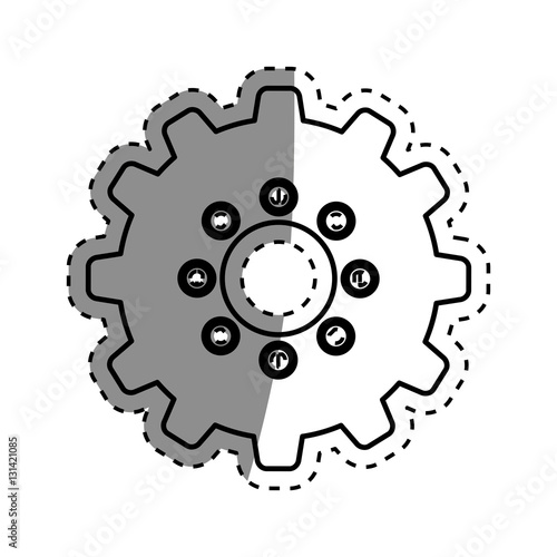 Isolated gear piece icon vector illustration graphic design