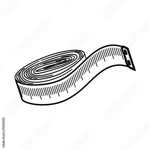 sewing tape measure icon vector illustration graphic design