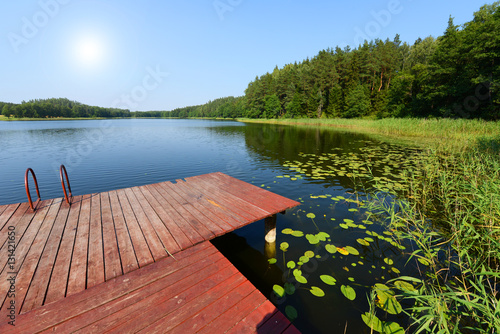 Fototapeta Naklejka Na Ścianę i Meble -  view of the lake's shore in Masuria District, Poland