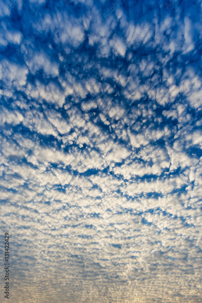 Cloudscape with altocumulus clouds, Altocumulus middle-altitude