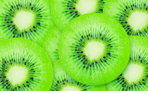 Slice of kiwi fruit.