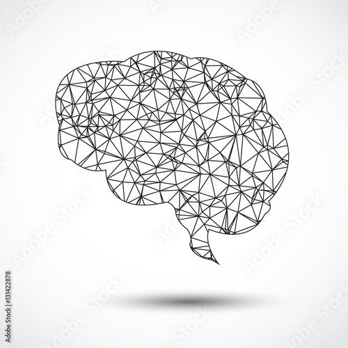 Abstract Human Brain Mesh on white