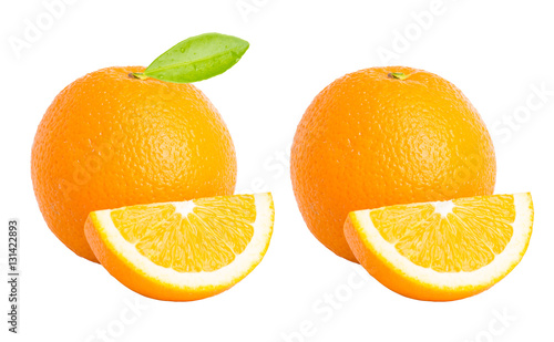 fresh orange isolated on white background
