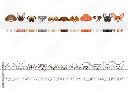 small dogs border set, with long blank board in their mouthes © Studio Ayutaka