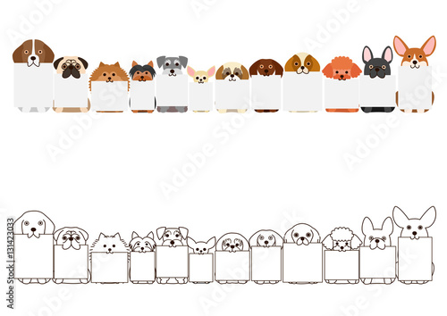 small dogs border set, with small blank card in each mouth © Studio Ayutaka