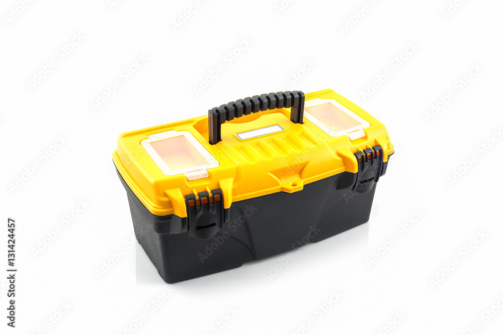 Yellow tool box, Plastic tool box. Yellow tool box, Plastic tool box.