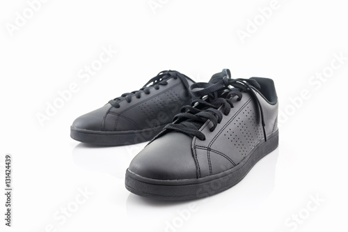 Black sneakers. Canvas Shoe.