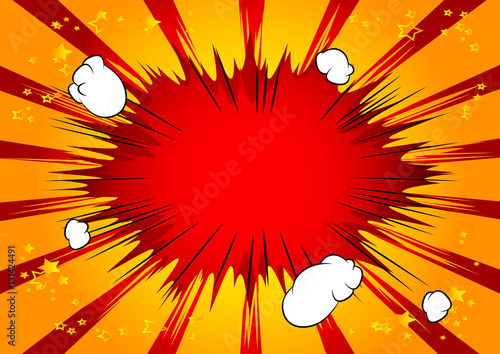 Vector illustrated cartoon, comic book style background.