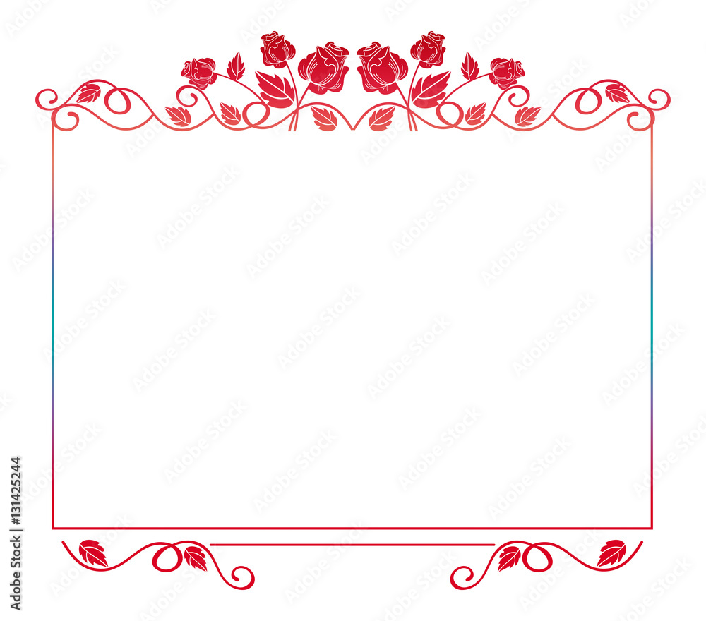 Beautiful frame with roses silhouettes. Beautiful frame with roses silhouettes.