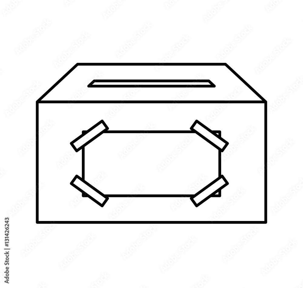 ballot box carton isolated icon vector illustration design ballot box carton isolated icon vector illustration design