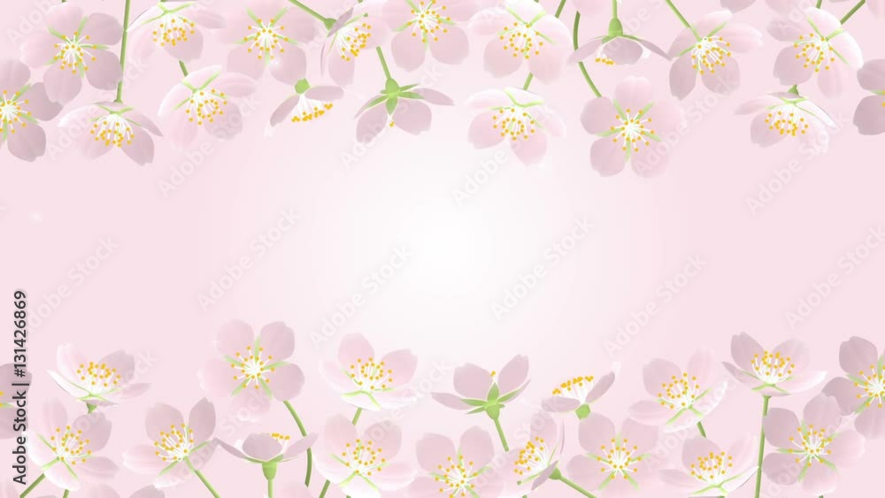 Blooming Cherry blossoms frame - line Blooming Cherry blossoms frame - line