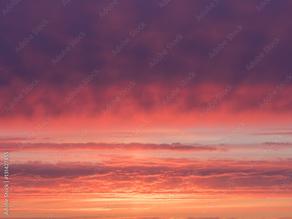 beautiful magenta and orange sky at sundown