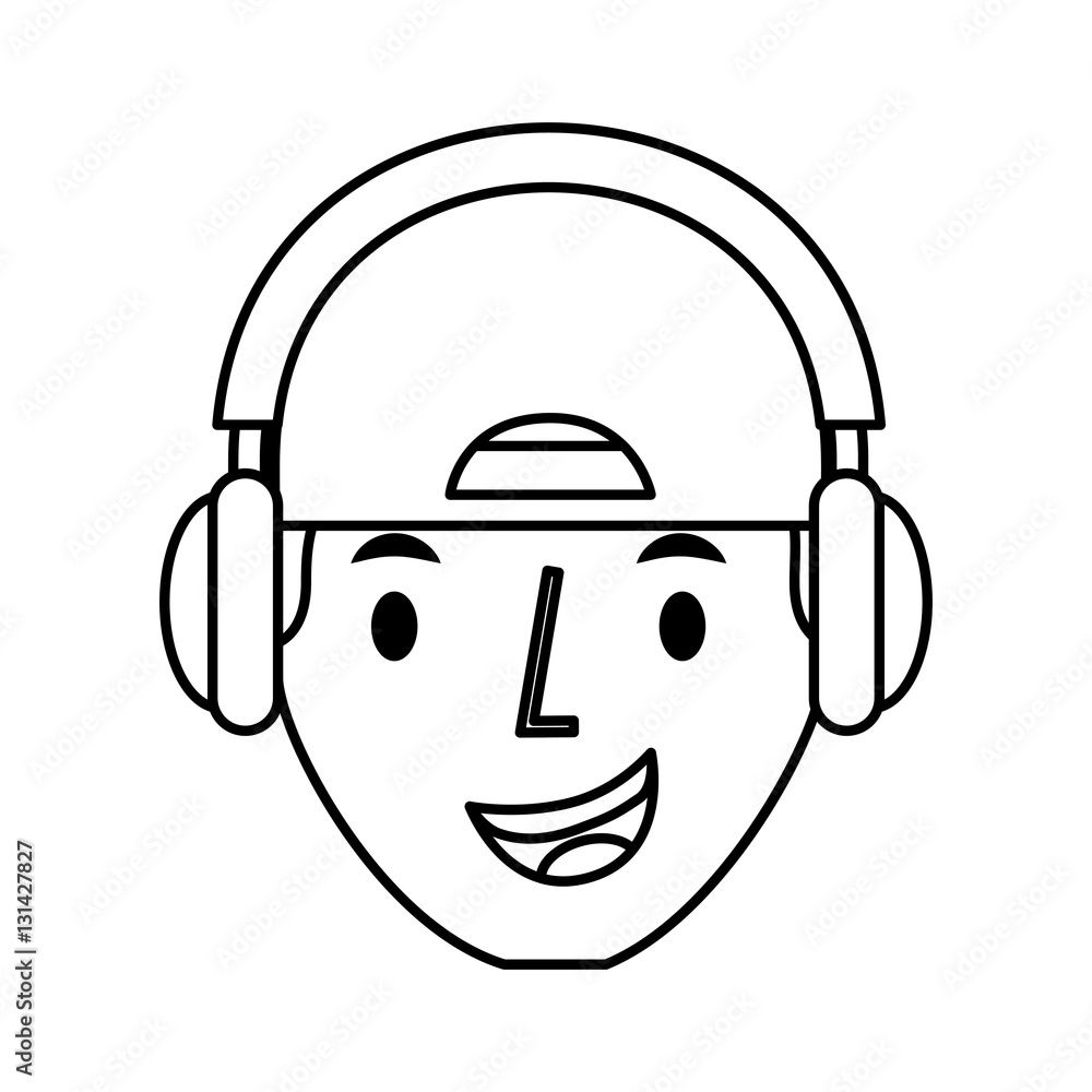 young man avatar character with headphone audio vector illustration design young man avatar character with headphone audio vector illustration design