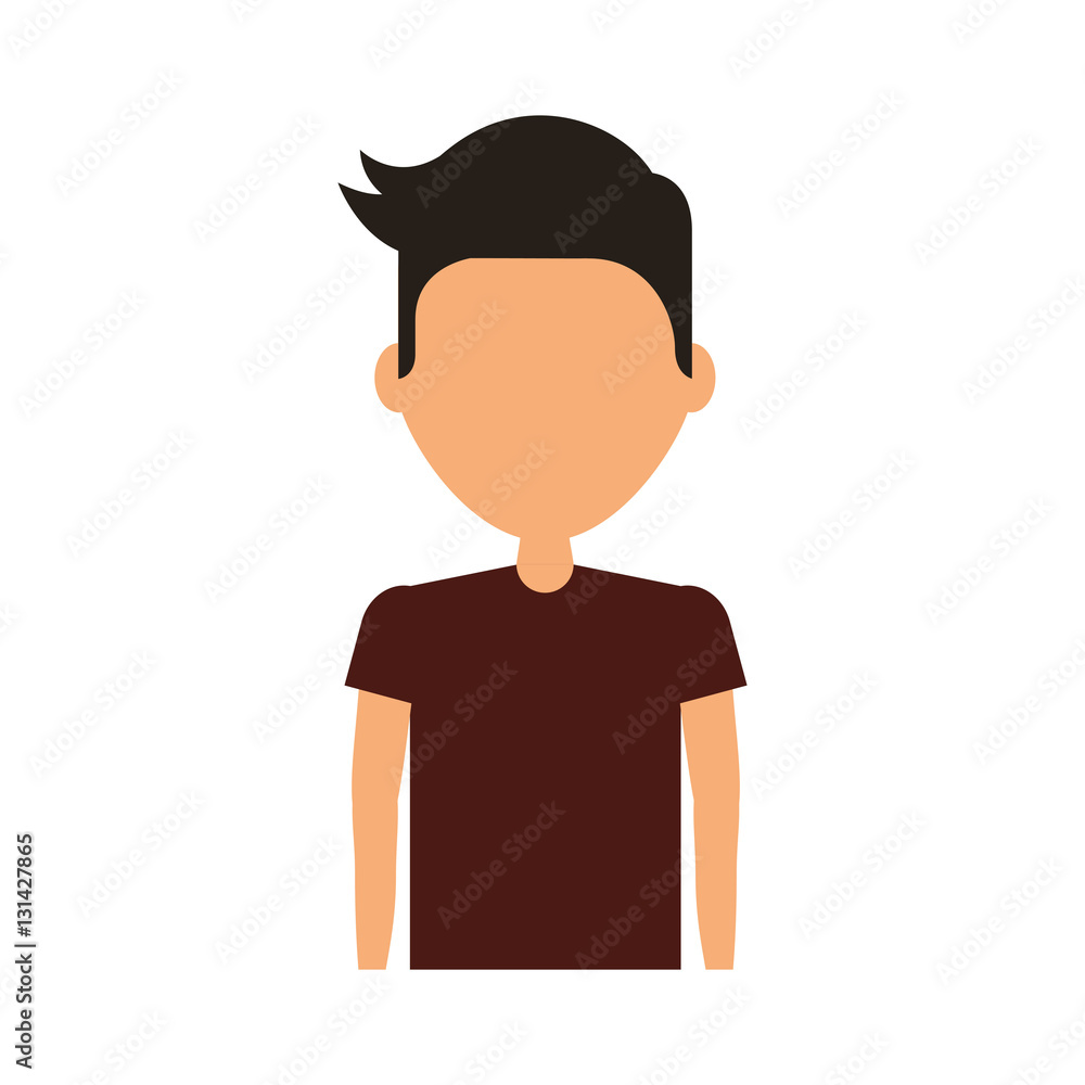 young man avatar character vector illustration design