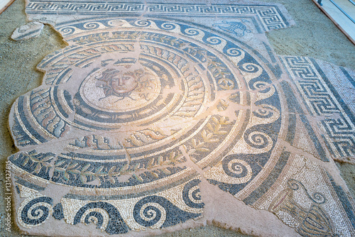 Ancient antique mosaic fragment. Dion, Pieria, Greece.
 photo