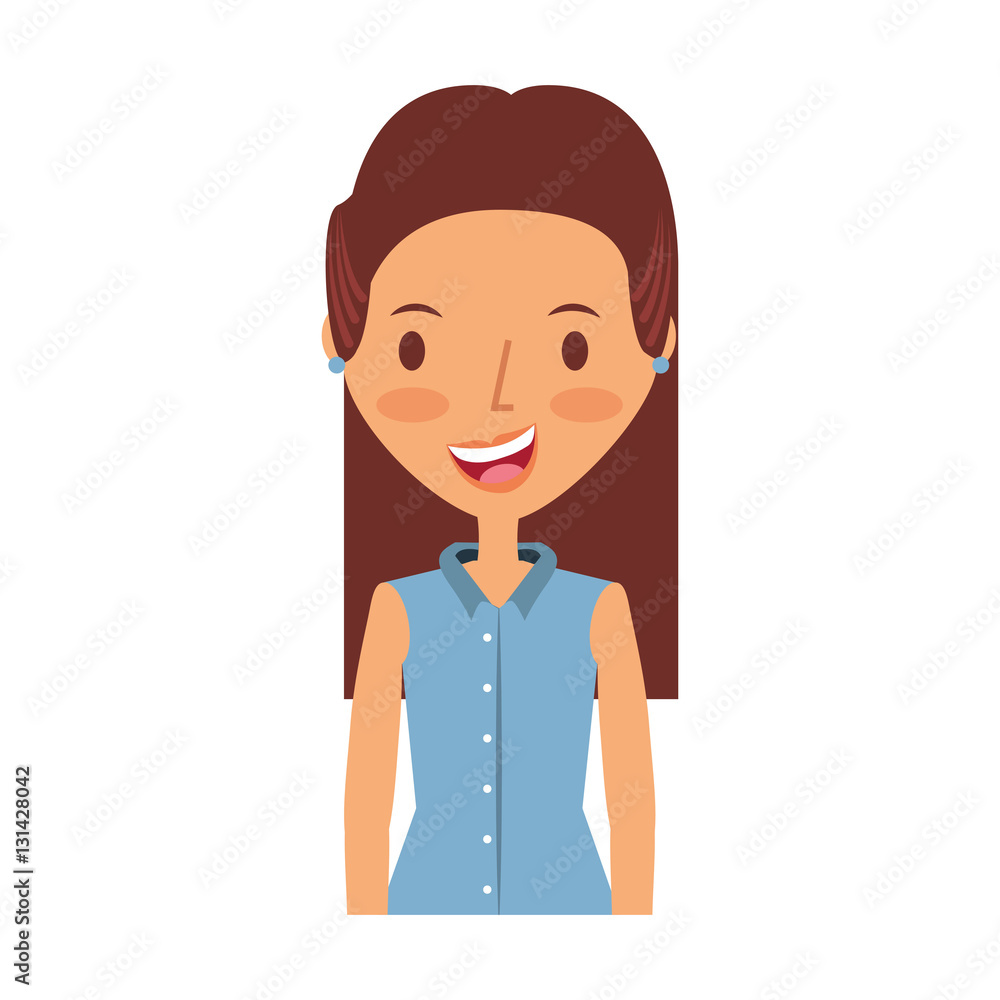 young woman avatar character vector illustration design
